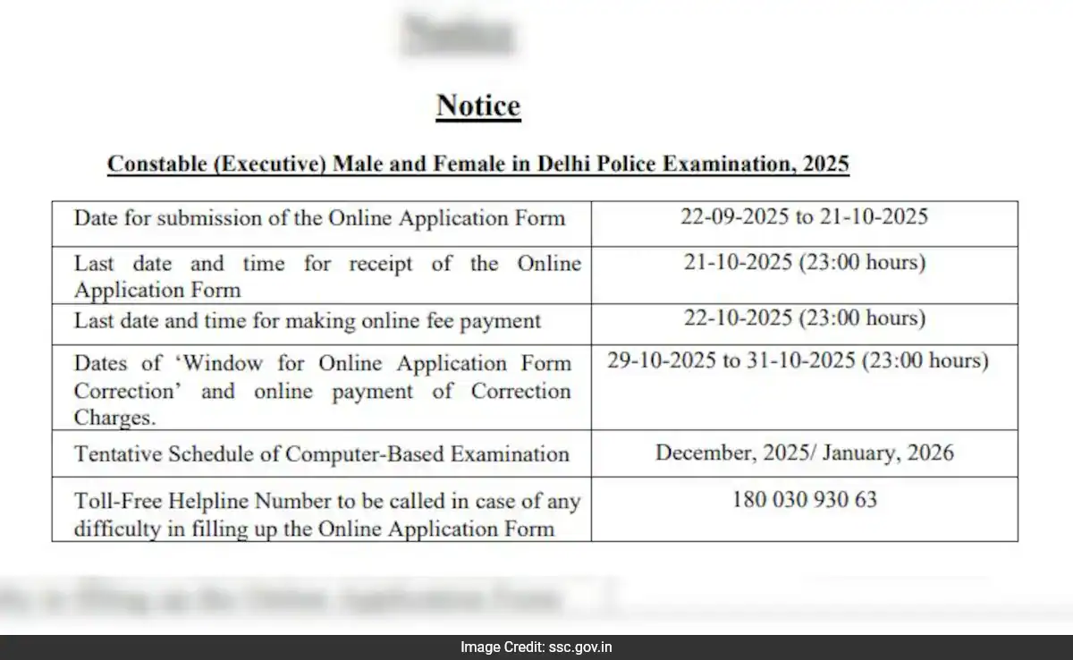 Delhi Police Constable Vacancy 2025