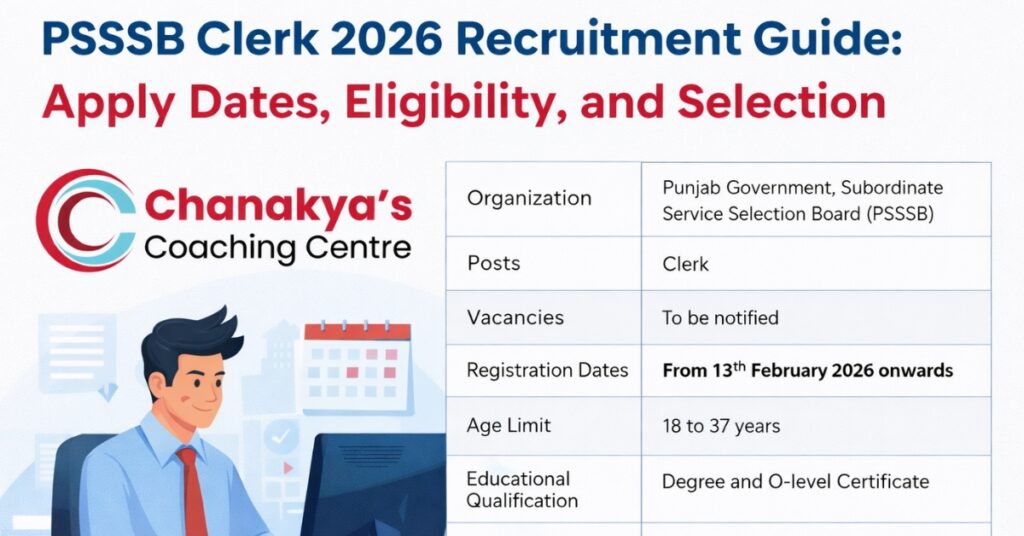 PSSSB Clerk 2026 Recruitment Guide: Apply Dates, Eligibility, and Selection