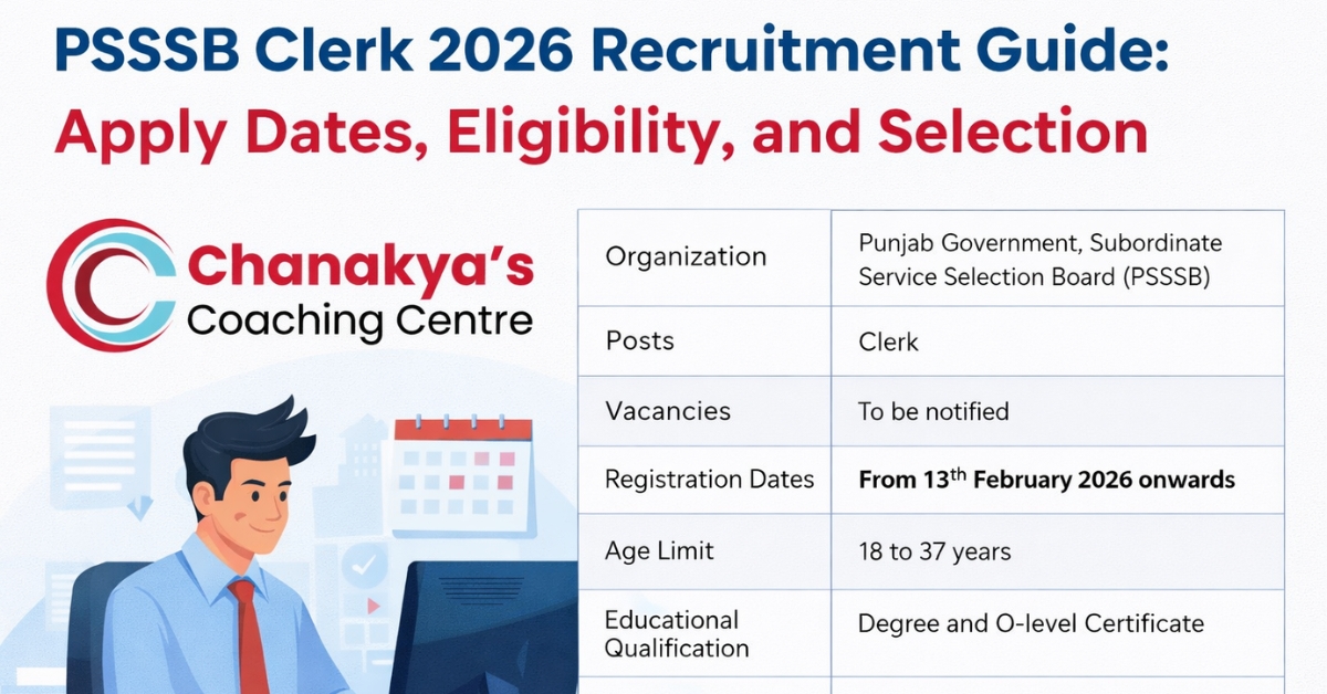 PSSSB Clerk 2026 Recruitment Guide: Apply Dates, Eligibility, and Selection