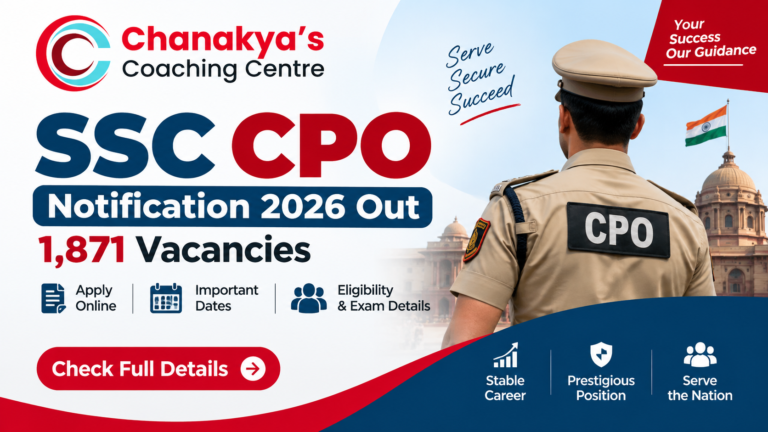 SSC CPO Notification 2026 Out 1,871 Vacancies, Apply Online & Exam Dates