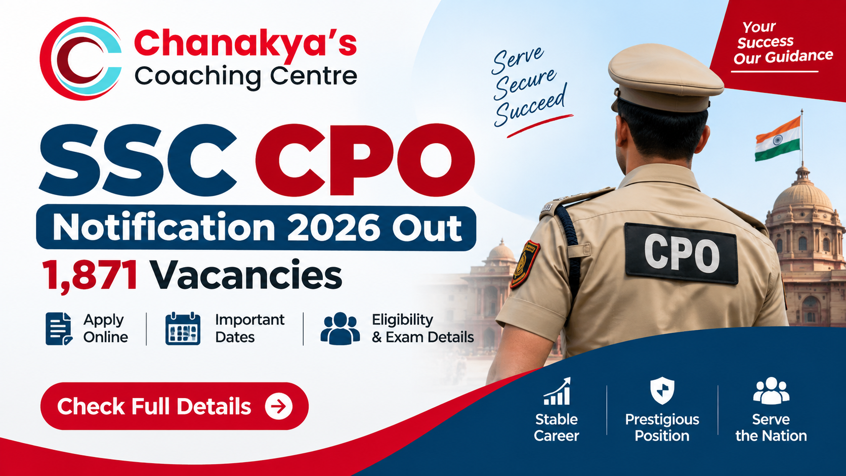 SSC CPO Notification 2026 Out 1,871 Vacancies, Apply Online & Exam Dates